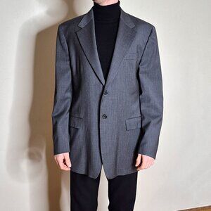 Prada Men’s Blazer — Grey 100% Virgin Wool, Made in Italy, Taglia 56